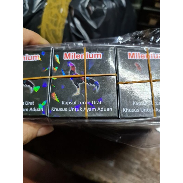 milenium 1dus /5capsul asli ori hologram obat herbal jamu ayam tarung turun urat lumpuh beri beri tedun tendon