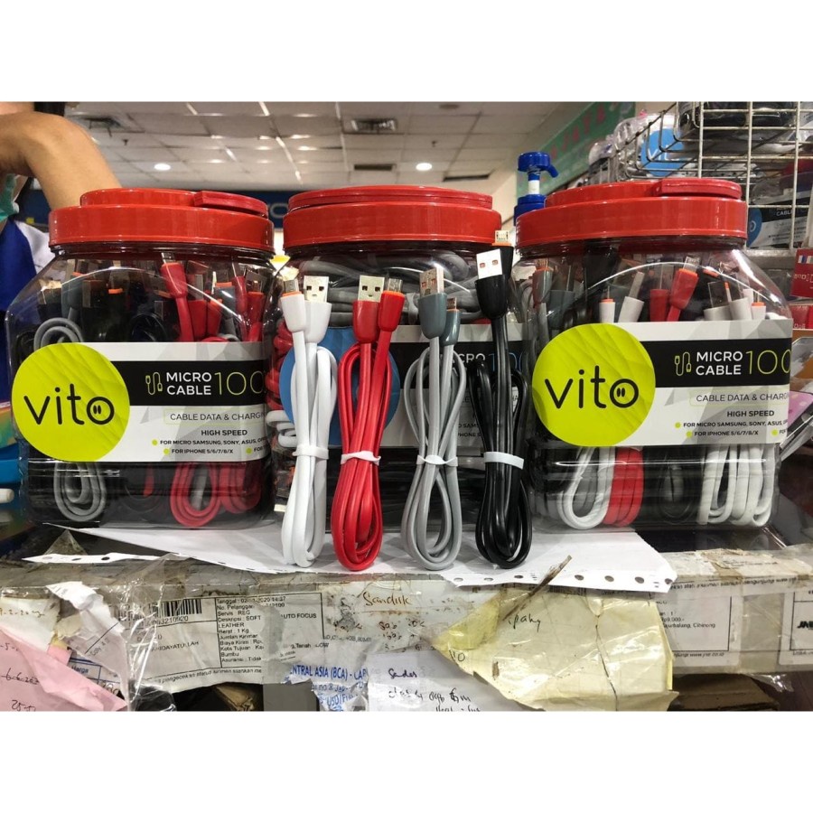 Kabel data,kabel casan hp vito warna micro original