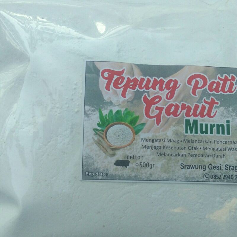 

Tepung pati garut/Teung irut/tepung angkrik/pati asam lambung murni asli obat sakit maag asam lambung yang alami Tersedia 500 gram.sangat cocok buat pemulihan kesehatan