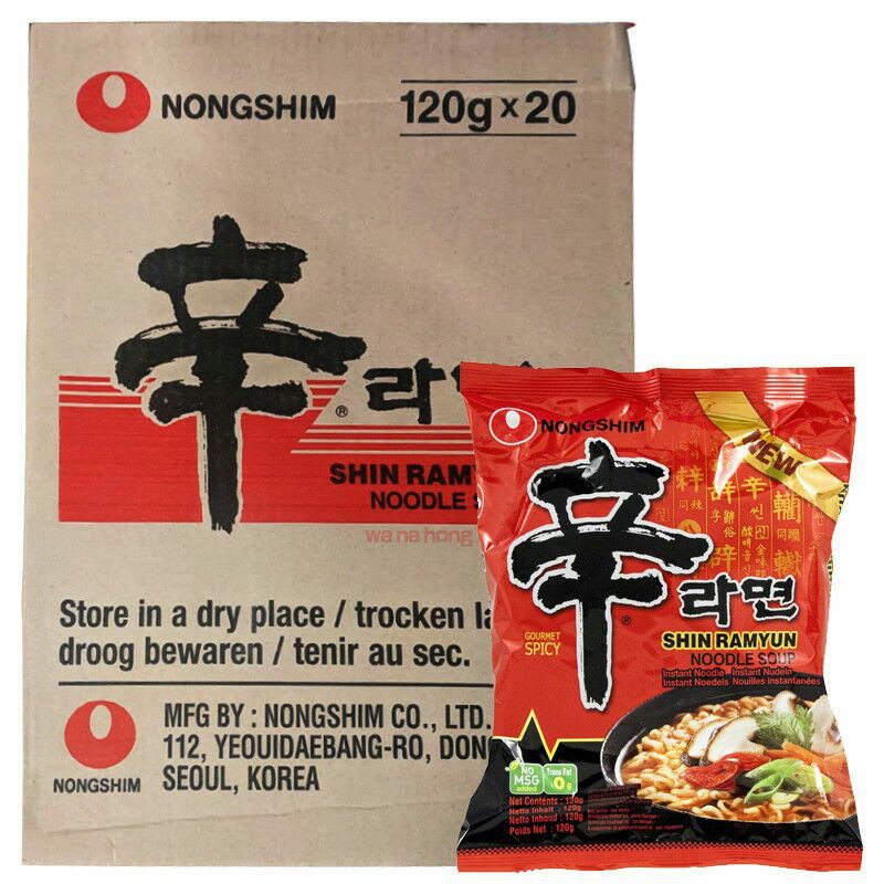 

nongshim shin ramyun 1 box ( 120 gr x 20 pcs ) made in korea