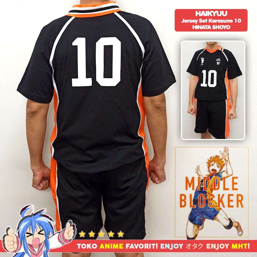 Haikyuu Karasuno Jersey No. 10 : Hinata Shoyo Kostum Cosplay