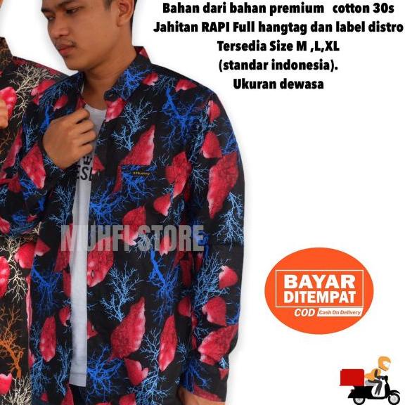 kemeja motif pria lengan panjang / kemeja motif lengan panjang / batik lengan panjang