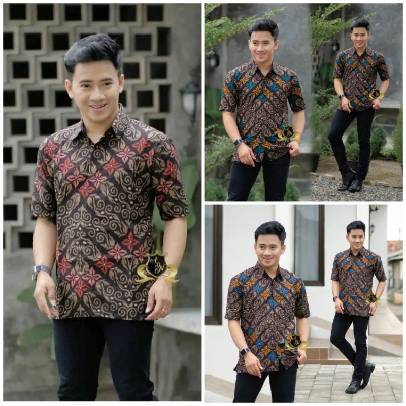 NEW ARRIVAL DISTRO BATIK PRIA BORDIR SOGAN HRB026 NOTOARTO BATIK IPNU-IPPNU HEM PRIA