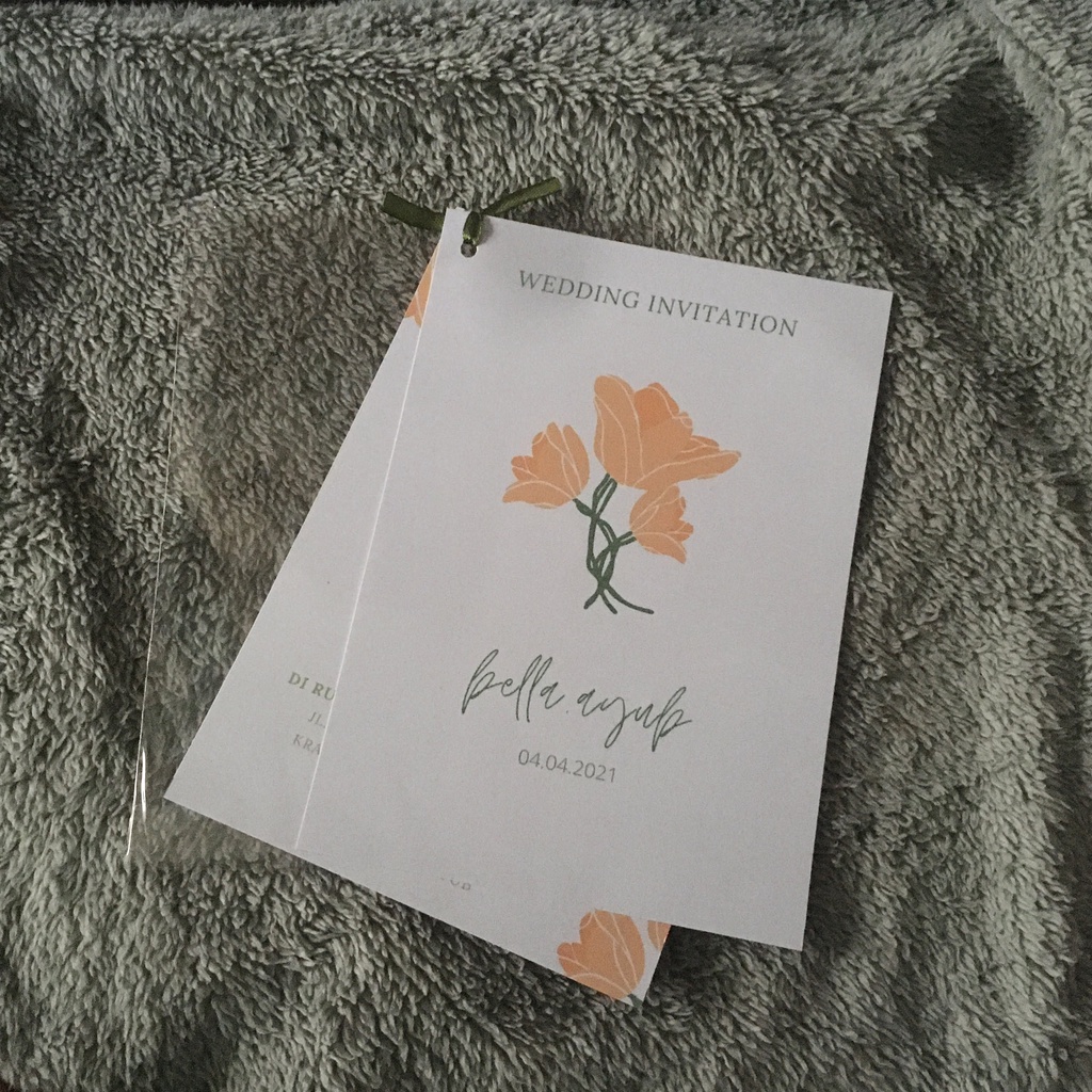 UNDANGAN CUSTOM SATU MUKA 2 lembar / SINGLE SOFTCOVER A5 FREE PLASTIK DAN LABEL