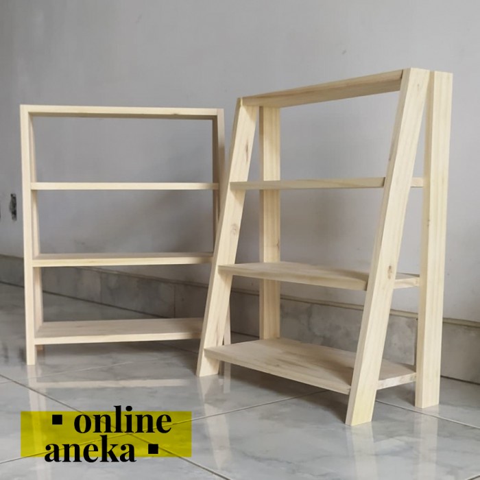 Rak Dapur - Rak Kayu / Rak Tangga / Rak Bumbu / Rak Kosmetik / Rak Meja 4 Tingkat