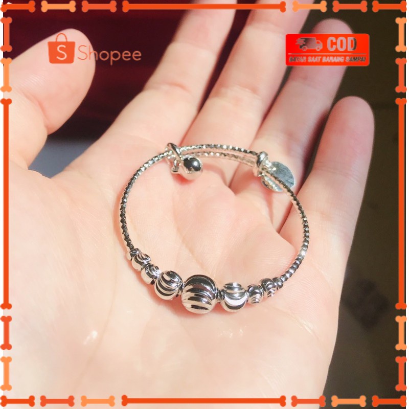 Gelang anak emas silver bola kecil xuping
