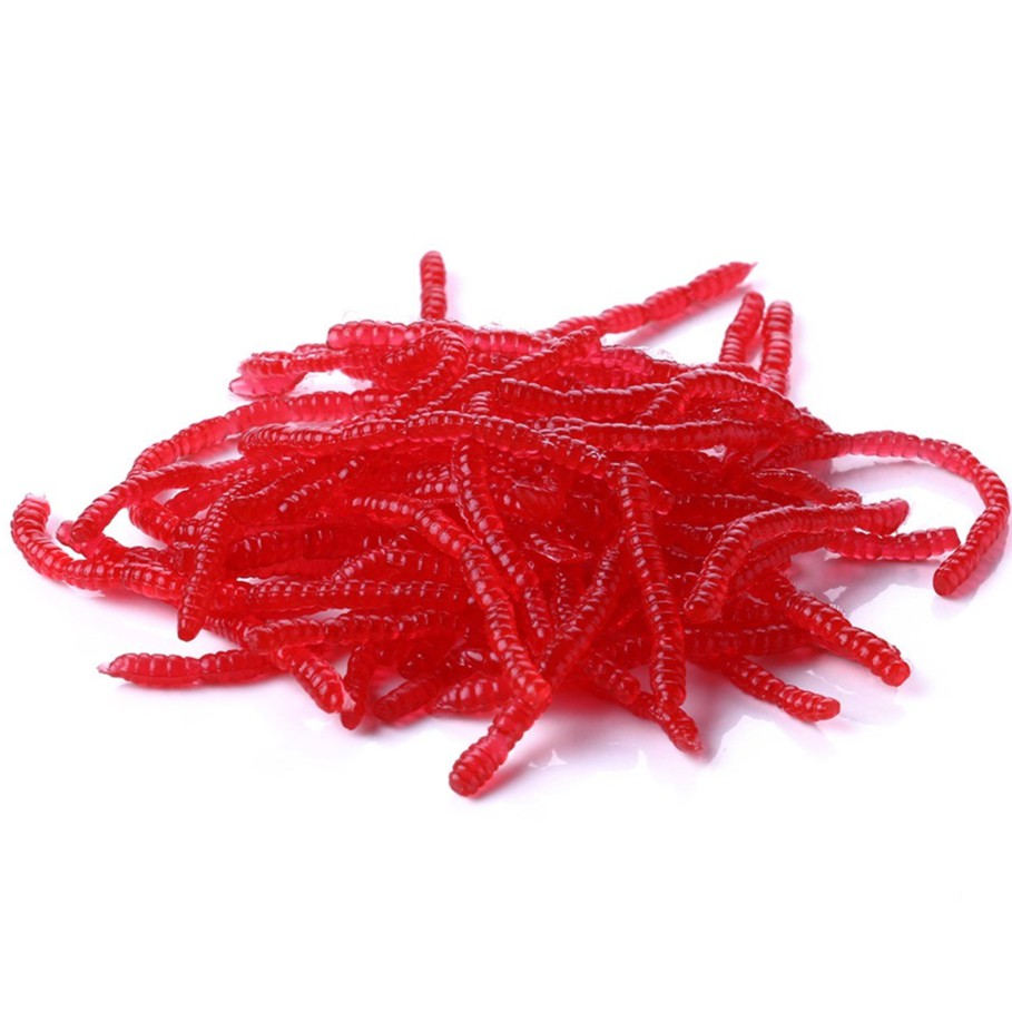 HENGJIA 100pcs/packet Soft Umpan Cacing SoftWorm Pancing Swimbait Ikan Fishing Lure Bait Bass Tackle