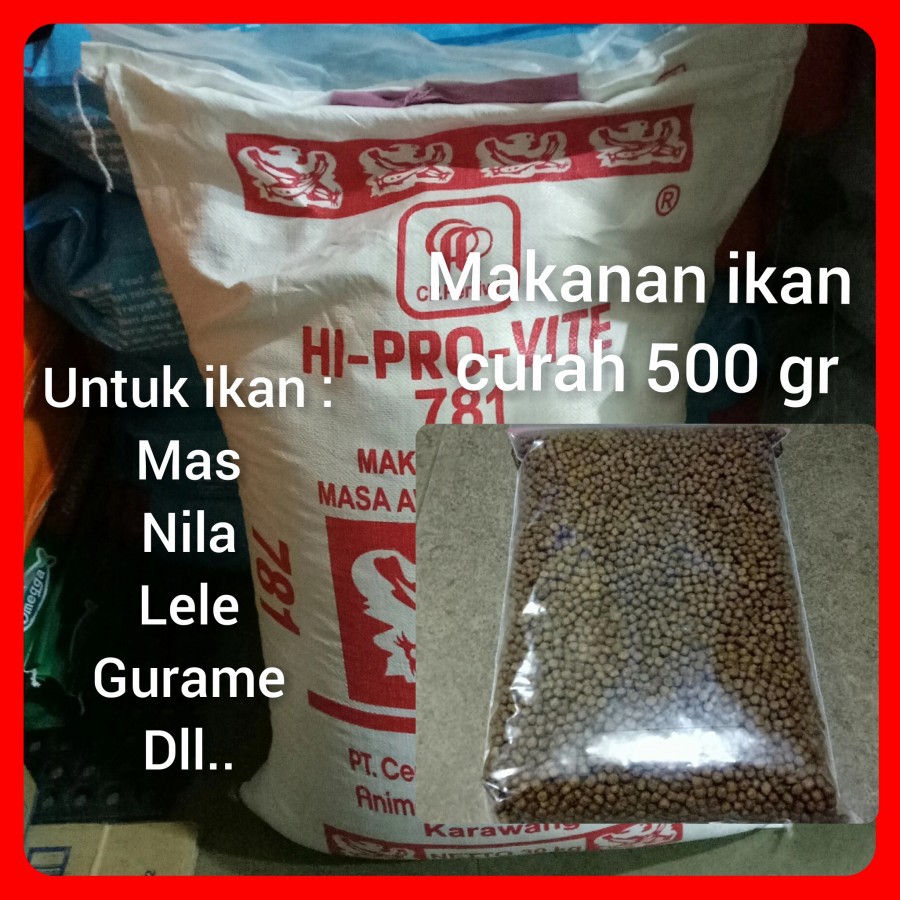 Pelet Ikan HI-PRO-VITE 781-2 Pellet Lele Gurame Nila Mas 500 Gram