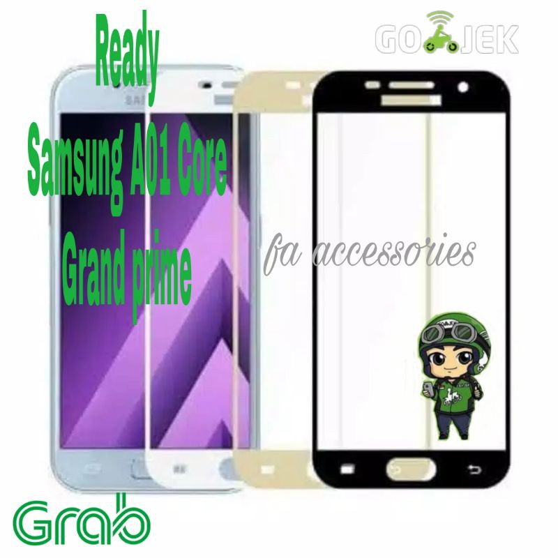 FA Tempered Glass 5D 9D Samsung Grand Prime A01 core Tempered glass full lem screen protector