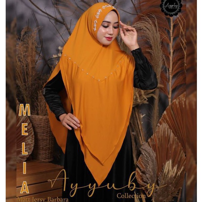 ORI AYYUBY HIJAB KHIMAR MELIA PAYET SWAROSKI ORIGINAL AYUBY JILBAB KERUDUNG PESTA HIJAB LEBARAN BERG