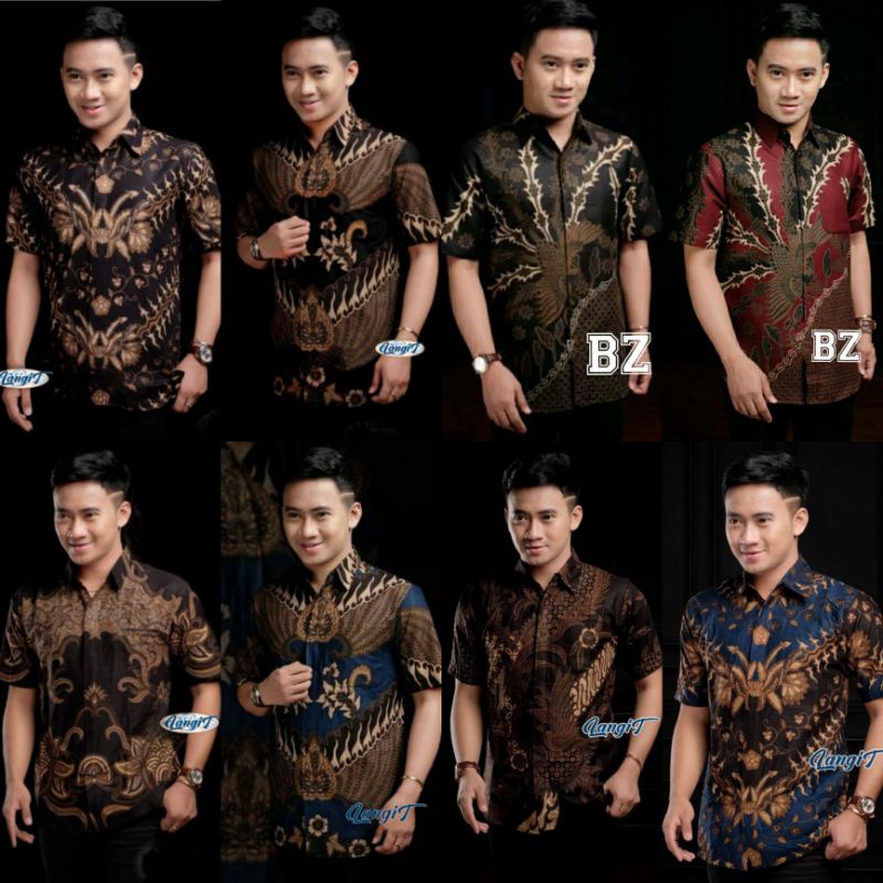 kemeja batik pria lengan pendek baju batik pria batik kantor seragam kerja ukuran reguler m.l.xl