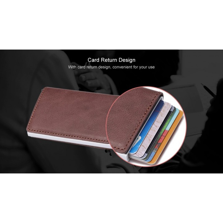 11988 Genuine Leather Push Card Men Wallet