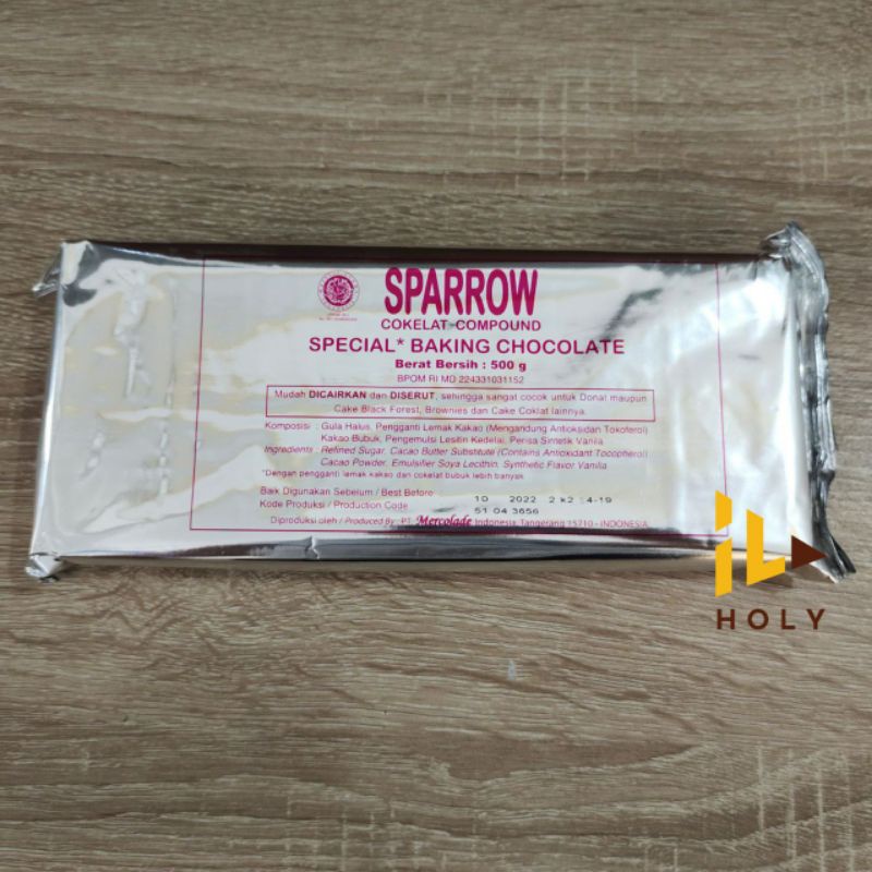 

Coklat Compound Sparrow 500gr / Cokelat Batang Dark Compound