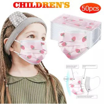Mikusoo Masker Anak 3-Ply Earloop Disposable Face Mask 1 Box Isi 50 pcs