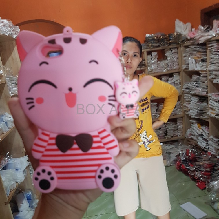 Case Oppo A57 A39 Soft Cover Karakter Cat 3D Boneka Kucing Kitty
