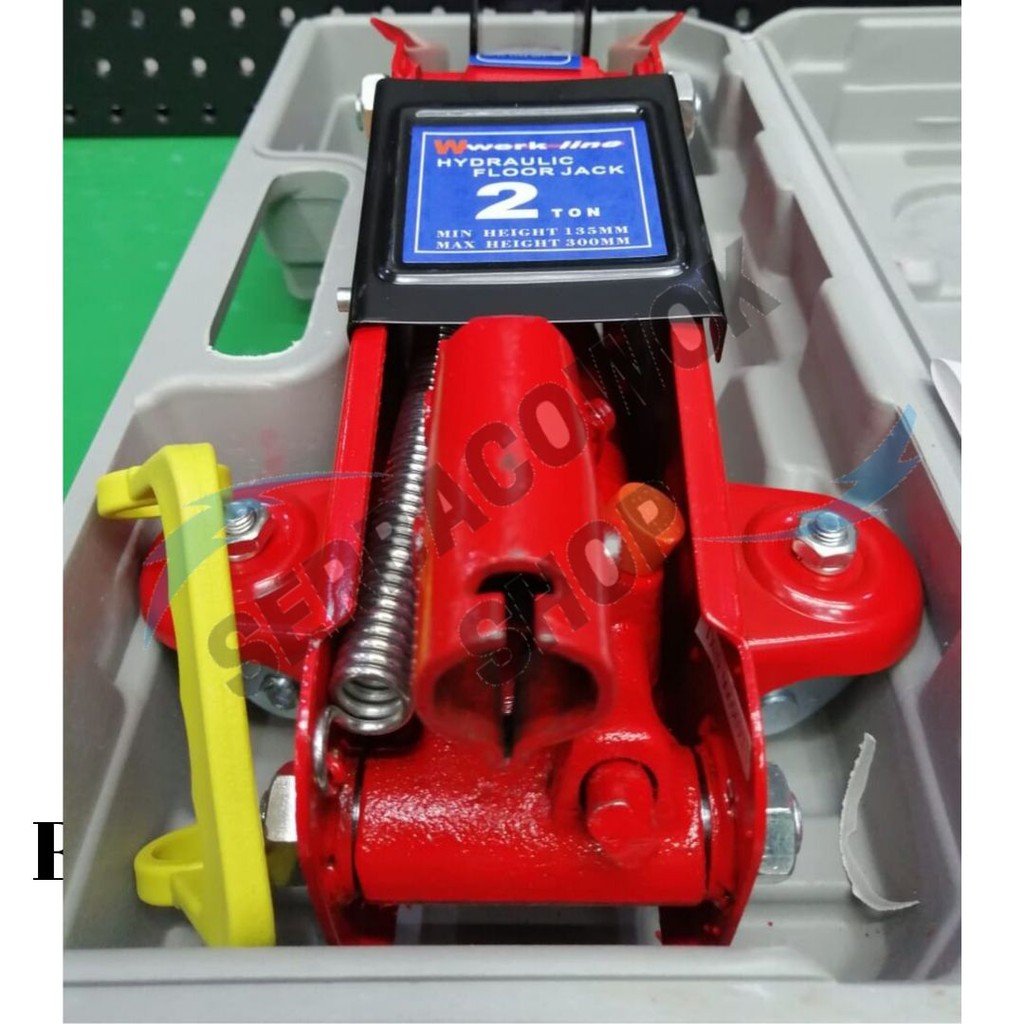 Werkline Dongkrak Buaya 2 Ton Hidrolik Hydraulic Floor Jack Bonus Sponge Tebal Termurah Berkualitas