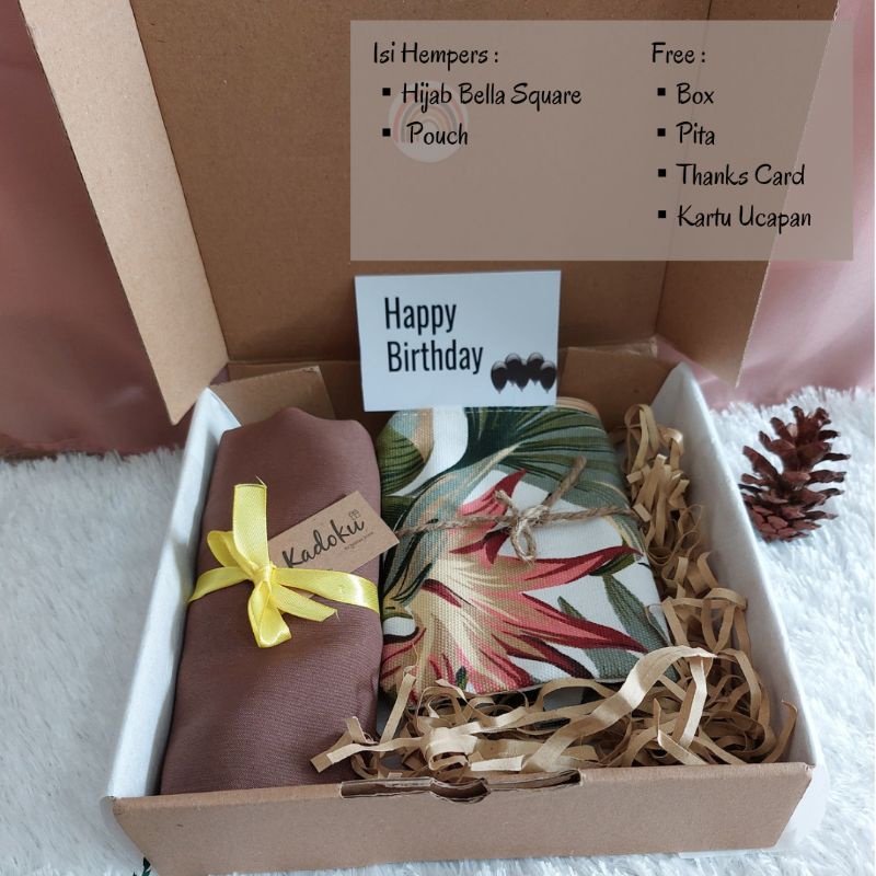 (PAKET A) HEMPERS CEWEK GIFTBOX HIJAB KADO ULANG TAHUN