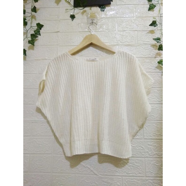 rajut lengan pendek crop oversize