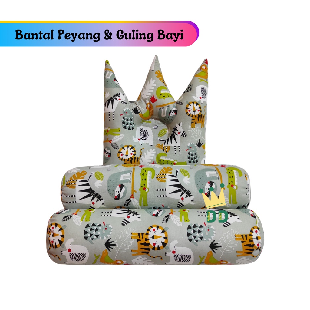 (BANTAL PEYANG DAN GULING BAYI) Bantal Bayi Anti Peyang Set Guling - Bantal Guling Bayi Set - Bantal Dan Guling Bayi Karakter Murah