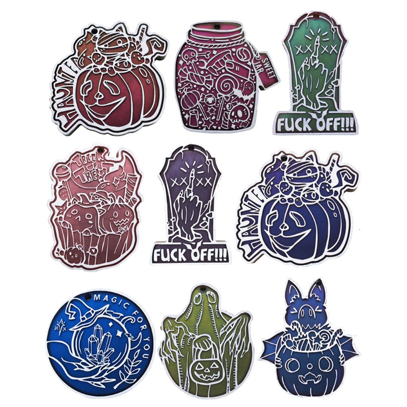 Siy Halloween Labu Kartun Tengkorak Gantungan Kunci Epoxy Resin Cetakan Anting Kalung Cetakan Silikon DIY Kerajinan Perhiasan Pendan