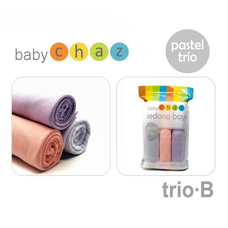 Baby Chaz Bedong / Swaddle Pastel Trio Bedong Bayi (Isi 3/Pack)