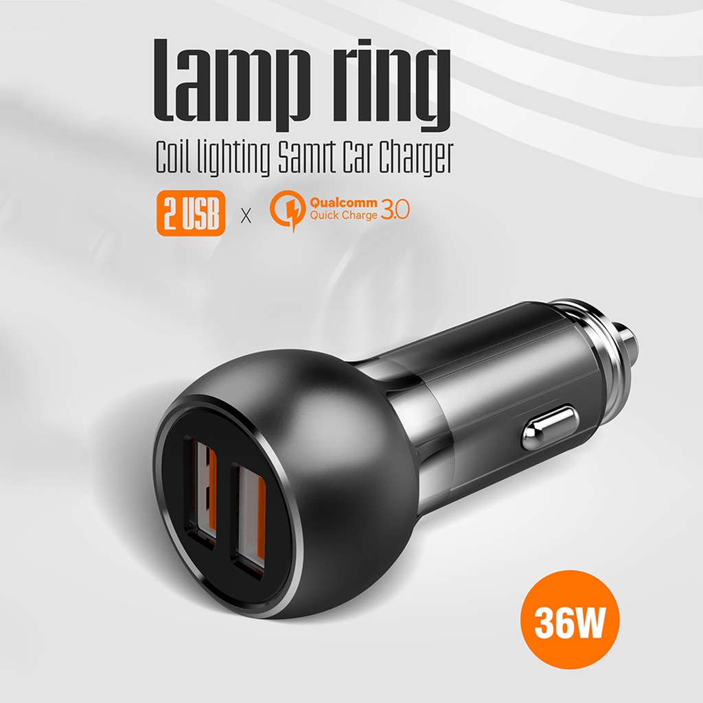 LDNIO C503Q Car Charger Dual USB Quick Charge 3.0-Charger Mobil 2 USB