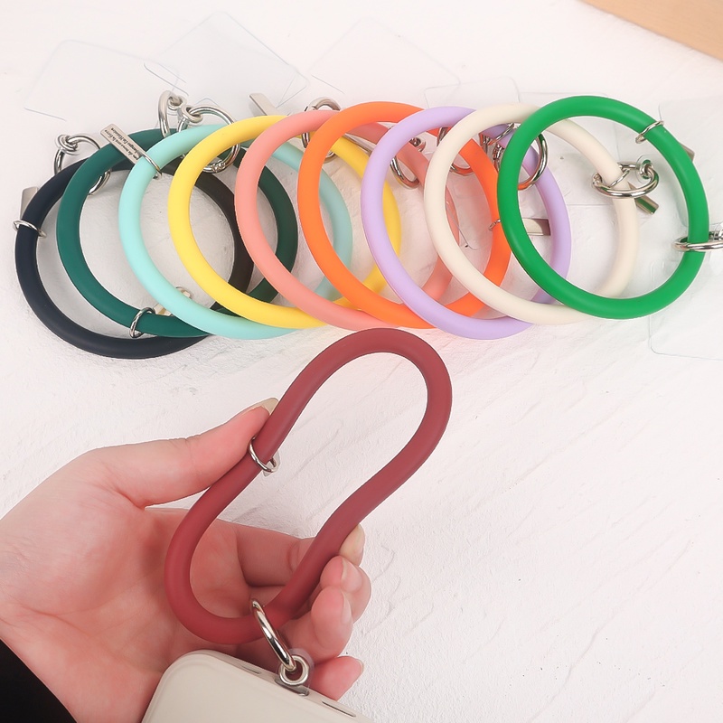 Tali Lanyard Handphone Universal Bahan Silikon Lembut Anti Hilang Dengan Slot Kartu