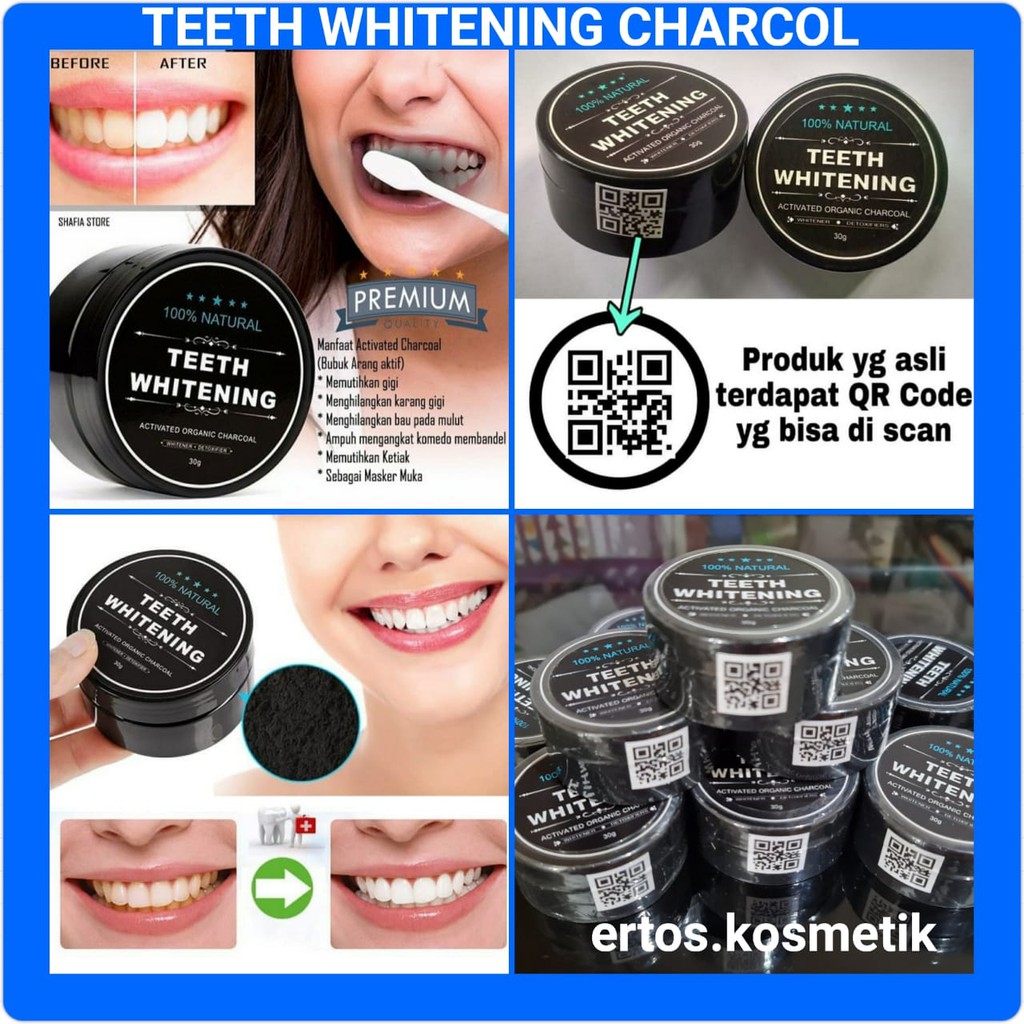 TEETH WHITENING ACTIVATED ORGANIC CHARCOAL BUBUK ARANG AKTIF PEMUTIH GIGI