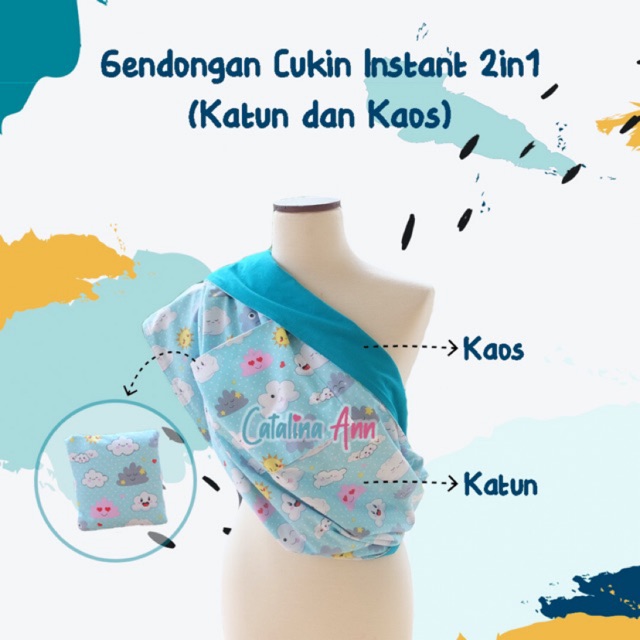 Gendongan Cukin Instan 2 Layer Katun dan Kaos Bisa Bolak Balik