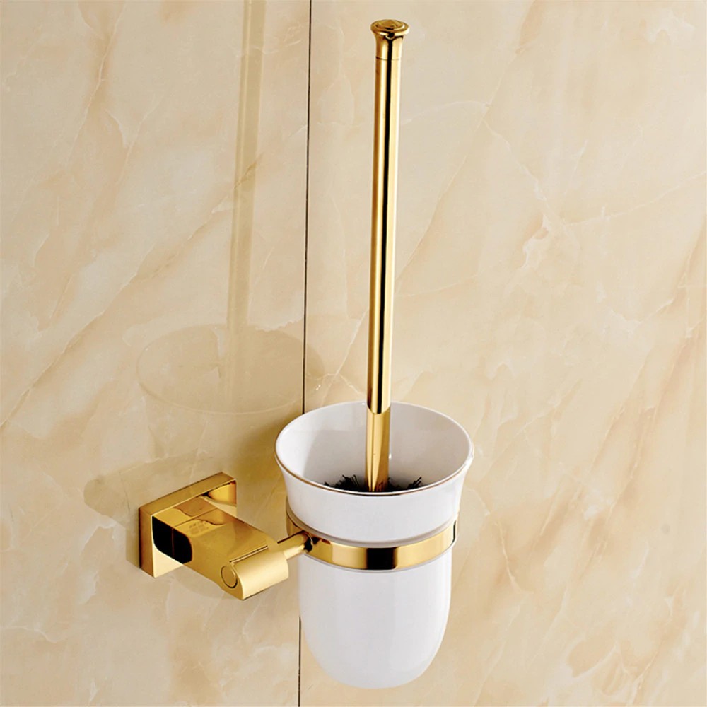 Leyden Gold Brass Bathroom Accessories Set Wall Mounted Towel Bar Holder Toilet Paper Holder Robe Shopee Indonesia