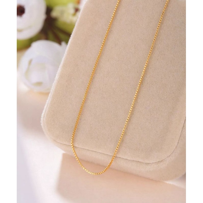 KALUNG TITANIUM ITALI KECIL 1.5MM WARNA GOLD STAINLESS STEEL/KALUNG TITANIUM ITALI 1.5MM GOLD