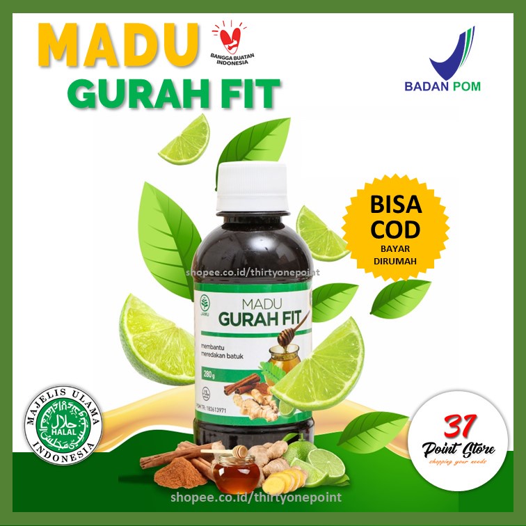 Madu Gurah Fit Mengatasi Batuk Menahun/Berdahak, Obat Herbal Bronkitis, Asma, Radang Tenggorokan