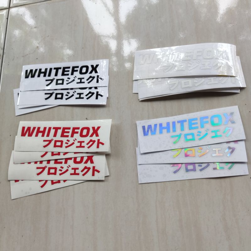 STICKER WHITEFOXPROJECT WHITEFOX TEXT JEPANG TRANSPARENT 2021