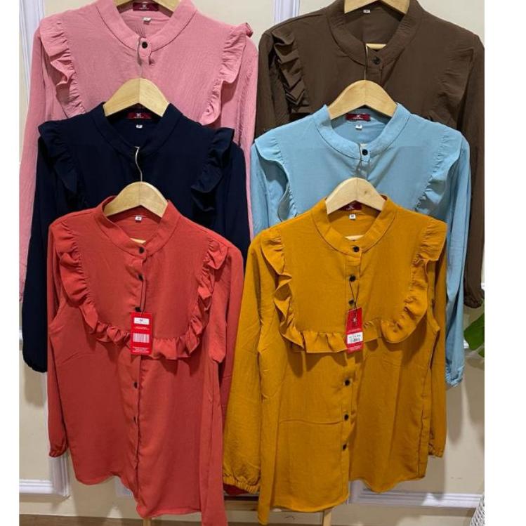 "MBY.30My22c" Tunik 3C Tunik Uniqlo Tunik Crinkle Tunik Polos Kemeja Kerja Formal Wanita Tunik Chise