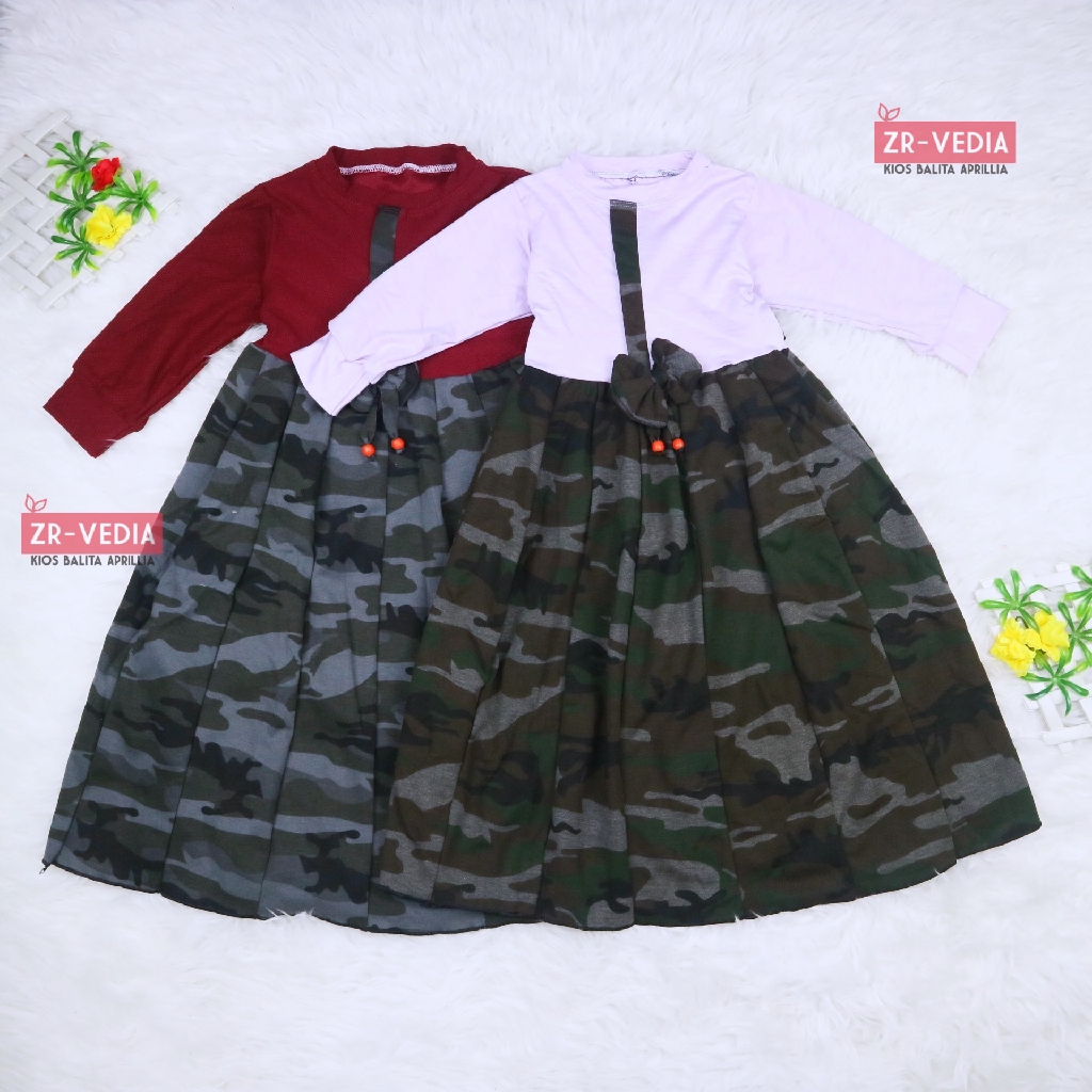 (ABRI) Gamis Farissa 5-6 Tahun / Baju Anak Muslim Dress Panjang Ngaji Lengan Anak Perempuan Syar’i