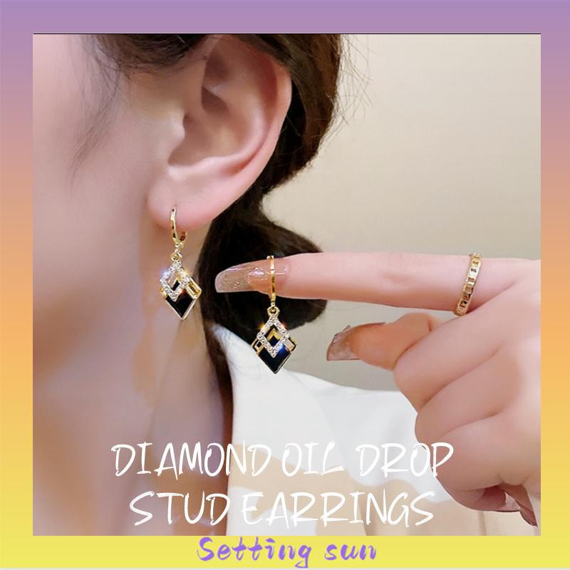 Rhombus bentuk minyak Drop anting-anting modis anting-anting High-end TN