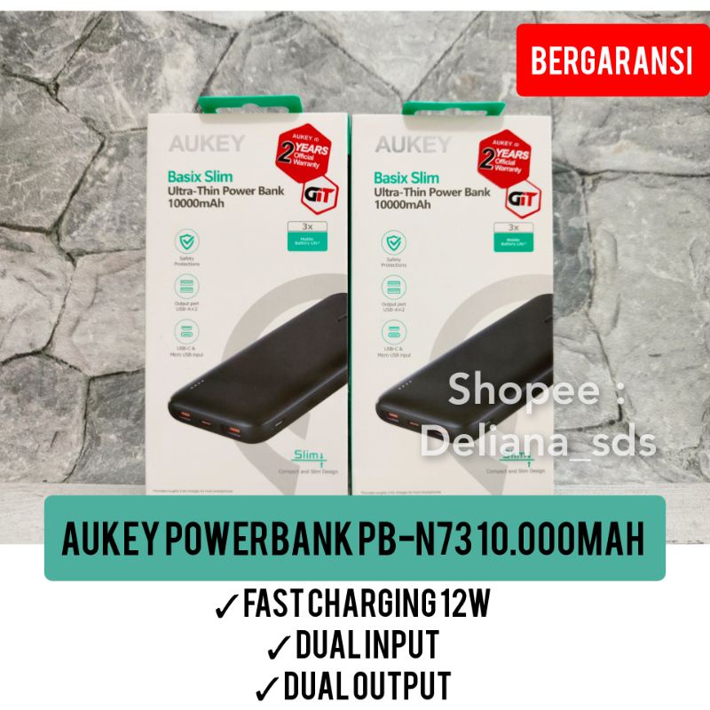 Aukey Powerbank PB-N7310 10.000Mah Garansi Resmi 2 Tahun Powerbank Aukey Powerbank Aukey 10.000 mah 