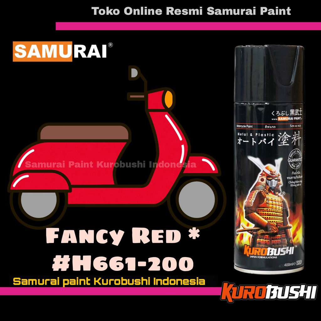Samurai Paint FANCY RED H661-200 Warna Merah Fancy Honda Cat Semprot Aerosol Samurai