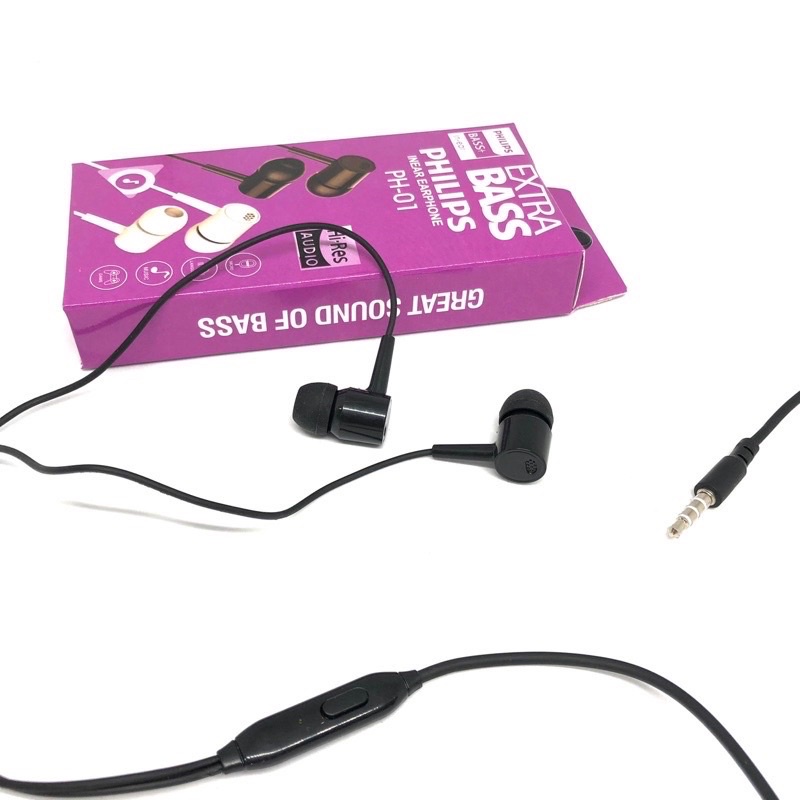 PROMO HANDSFREE PHILIPS PH01 EXTRABASS NEW EDITION BLACK &amp; WHITE COLOUR