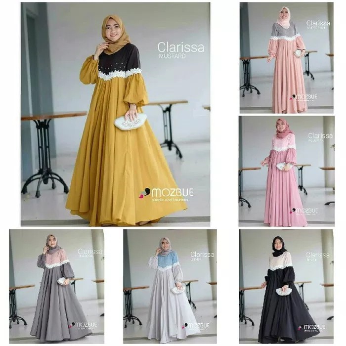 BAJU GAMIS WANITA TERBARU * DRESS MUSLIM * GAMIS MURAH CLARISSA MAXI