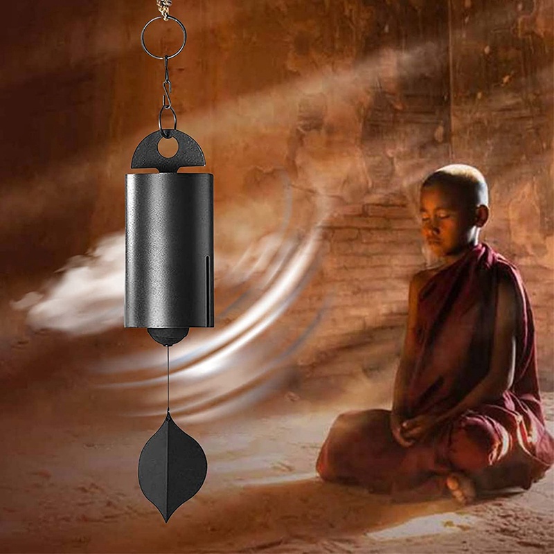 Deep Resonance Serenity Bell Windchime - Metal Hanging Wind Chime Handcrafted Steel Bell, Plays Beautifully in the Wind