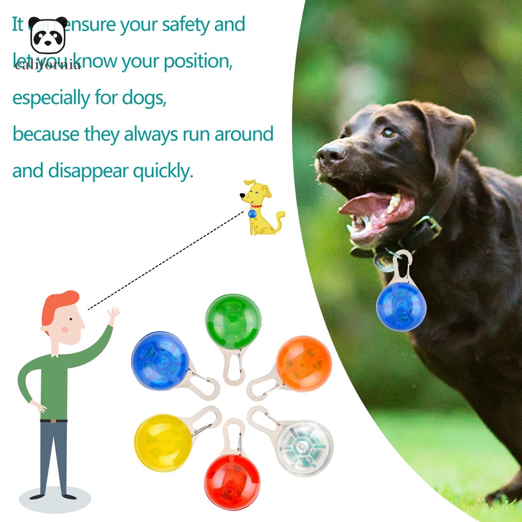 Id Led Dog Collar Light Clip Anti Lost Pet Luminous Spherical Pendant 6pcs Shopee Indonesia