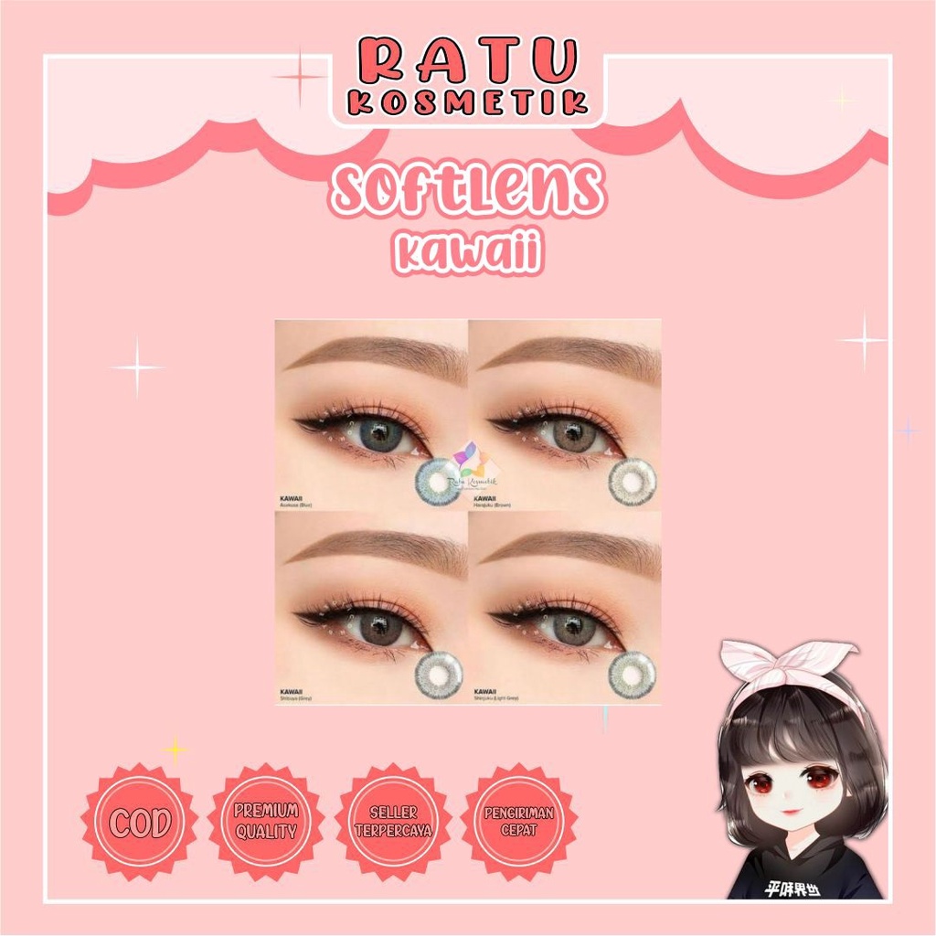 ❤ RATU ❤ Softlens X2 Kawaii By Exoticon Normal | Soflens Kawai Dia 14.5mm