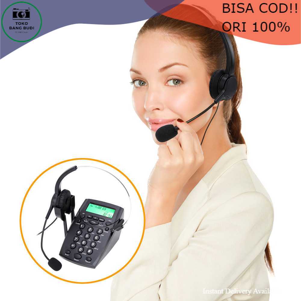 (COD) Voicejoy Telephone Desk HT500 with Headset Handsfree Call Center VH500