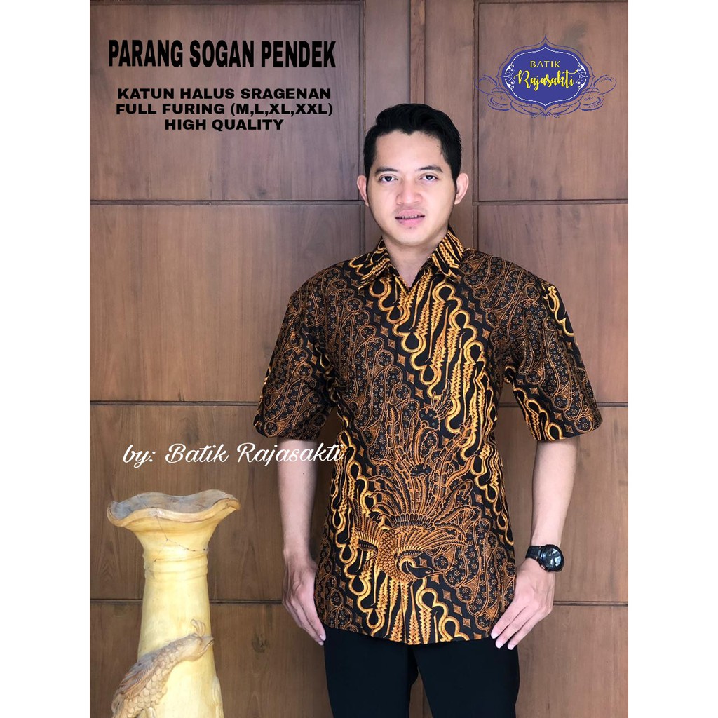 PARANG SOGAN RAJASAKTI KEMEJA BATIK SOLO PRIA LENGAN PENDEK PANJANG LAPIS FURING ATASAN PREMIUM MODERN KATUN HALUS INDRADEWA JAMBUL PUTIH JANOKO TURKIS JATI MURBANI 2 JATI MURBANI JAWADEWI JAYA NEGARA 2 JAYANEGARA 3 JAYANEGARA JIWABUANGAH JIWAKU KAHURIPAN