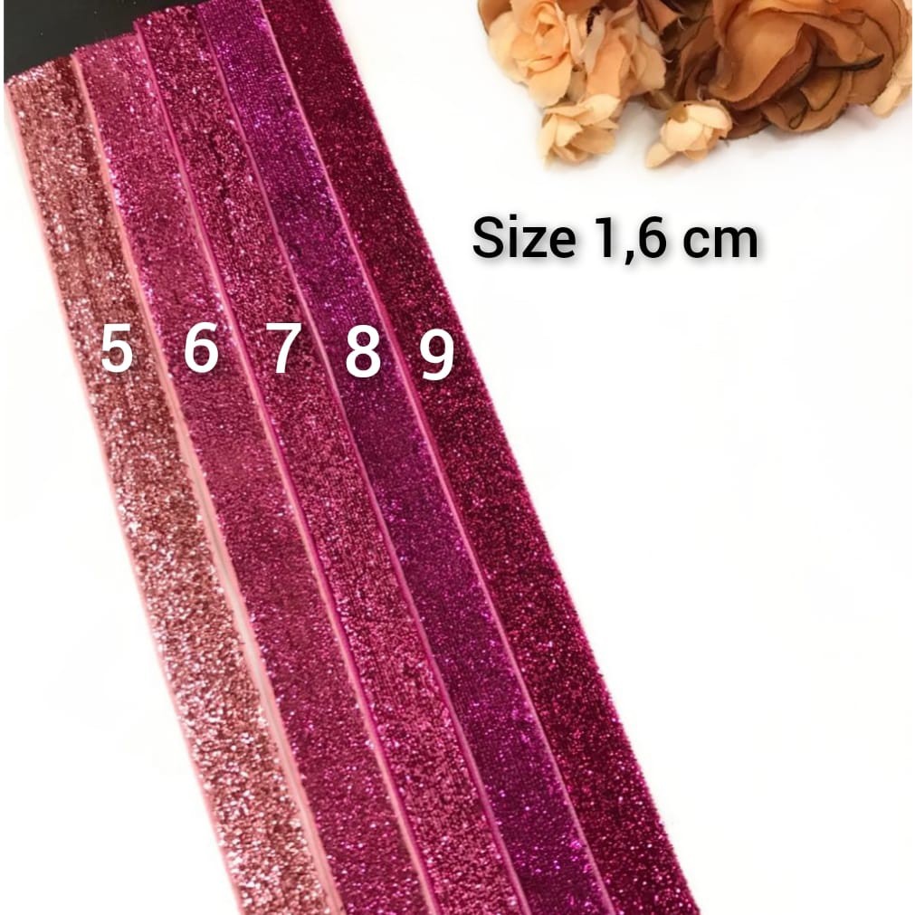 1 YARD - 1.6 CM PITA BLUDRU GLITER | VELVET GLITER