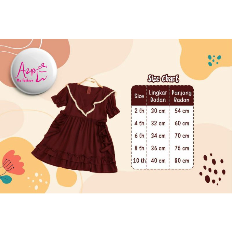 dress by azp/dress 2-10Th/dress anak rayon premium