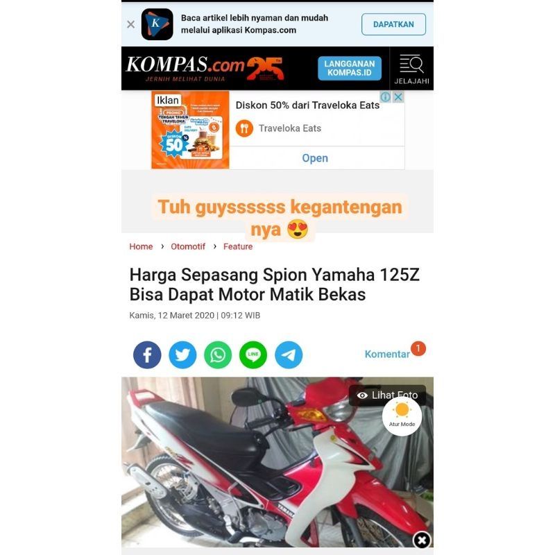 spion x1 honda yamaha 125z original - spion x1 original malaysia beat mio vario scoopy xeon revo supra kharisma nmax lexi vega Jupiter original universal motor fazzio-5