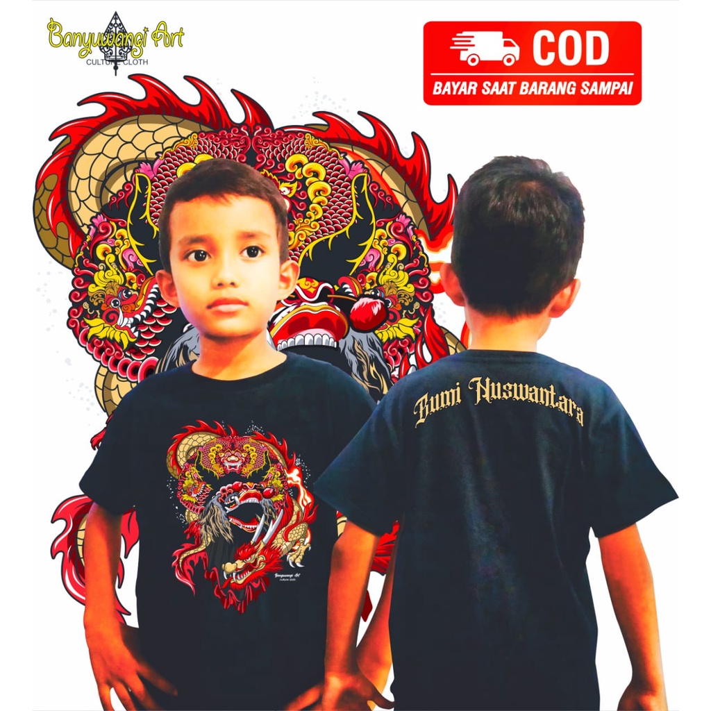 Kaos Barong Barongan Jaranan Anak Laki Laki Perempuan Catton Combed 30s Kualitas Distro