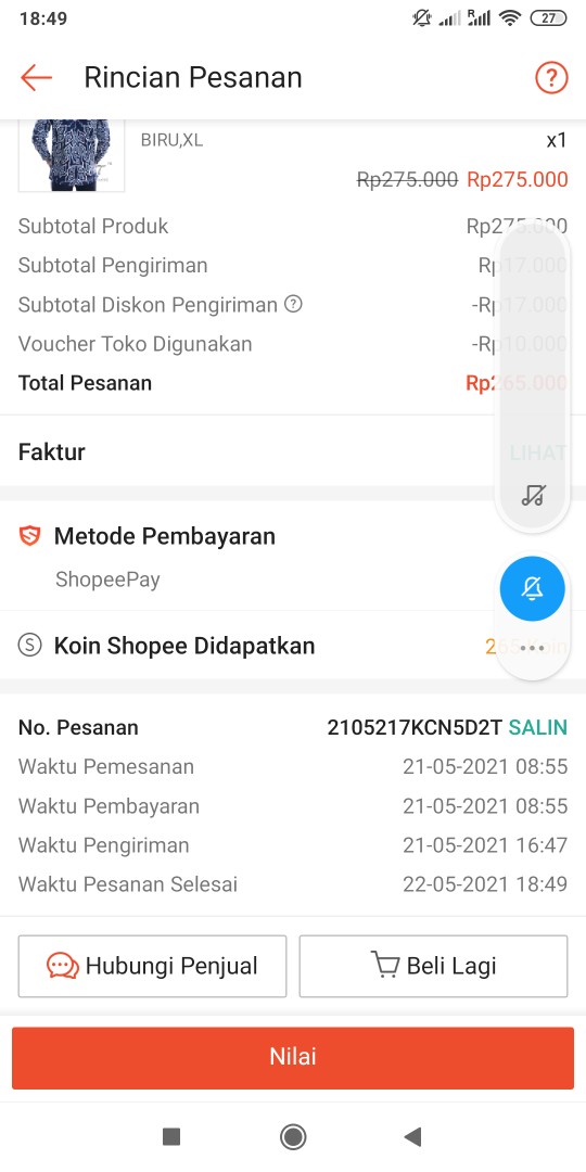 Batik Trusmi Kemeja Batik Pria Lengan Panjang Mega Mendung Ridwan Kamil